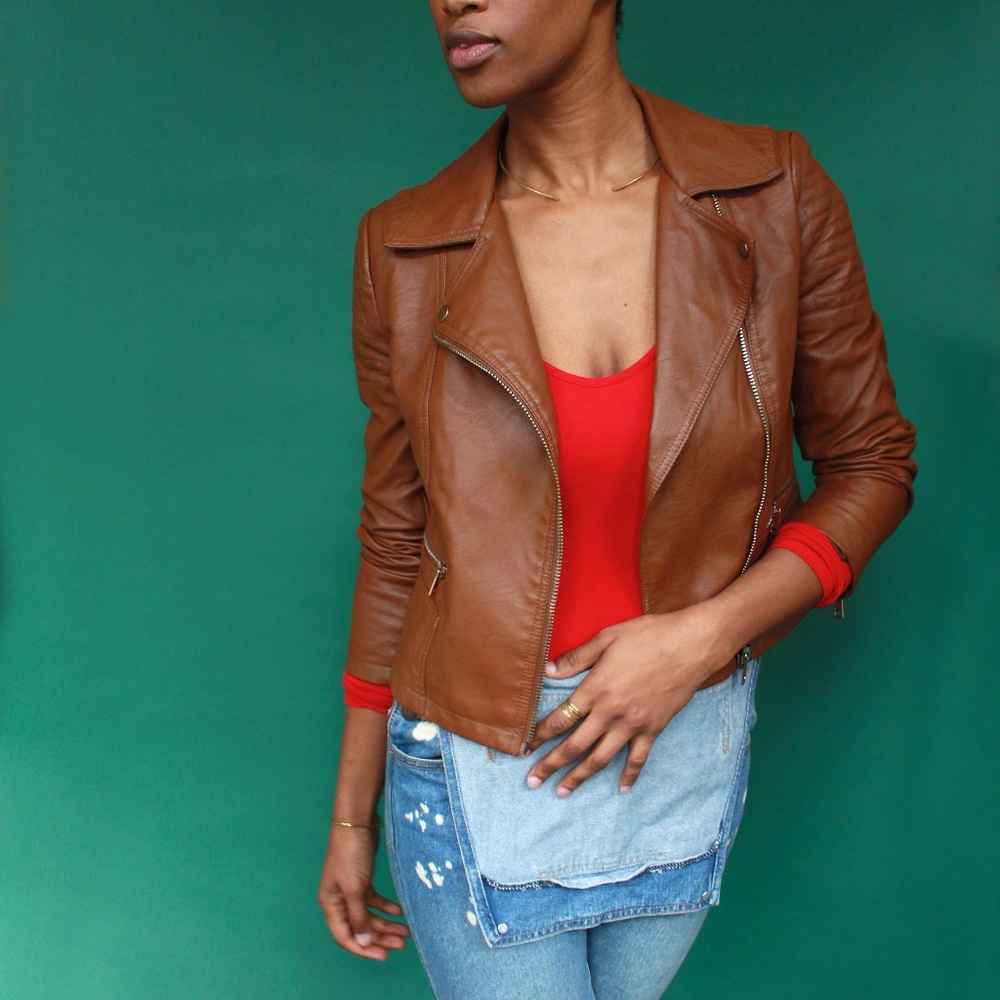 Cognac (faux leather) Jacket